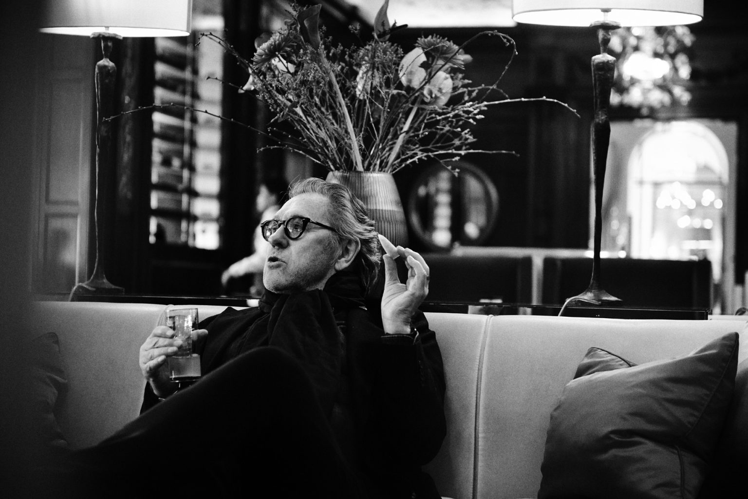 a man sitting on a couch