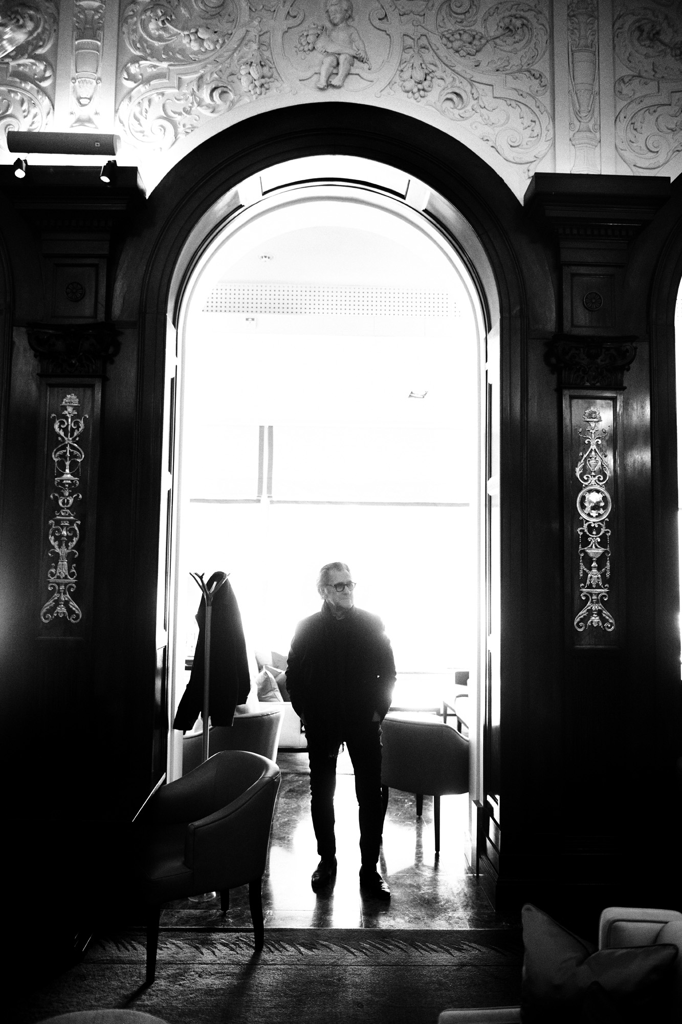 a man standing in a doorway