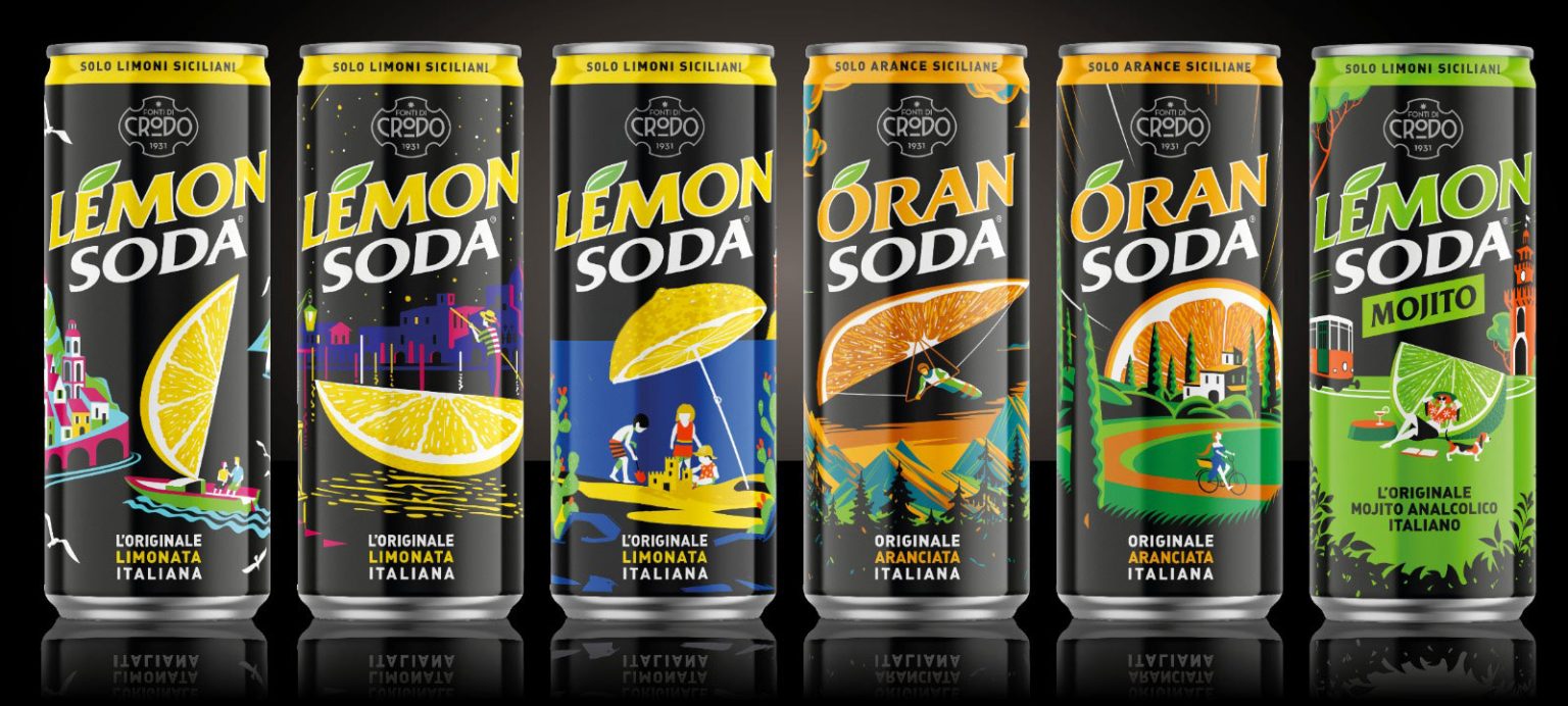 a group of cans of soda