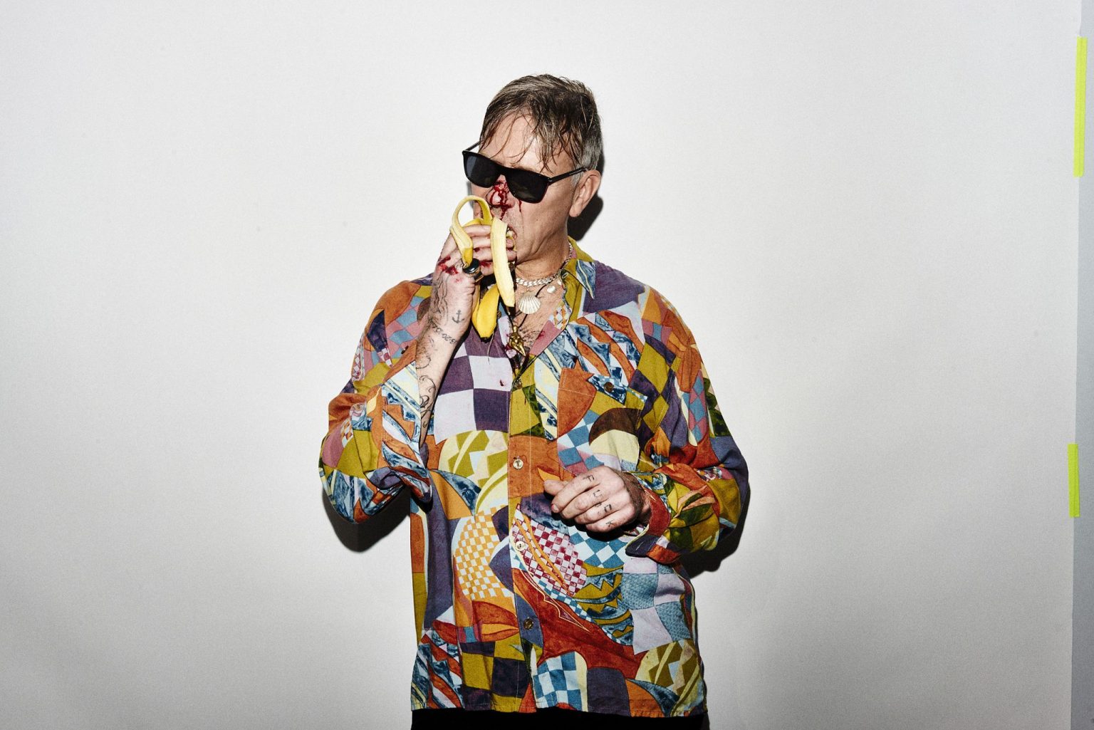 a man eating a banana