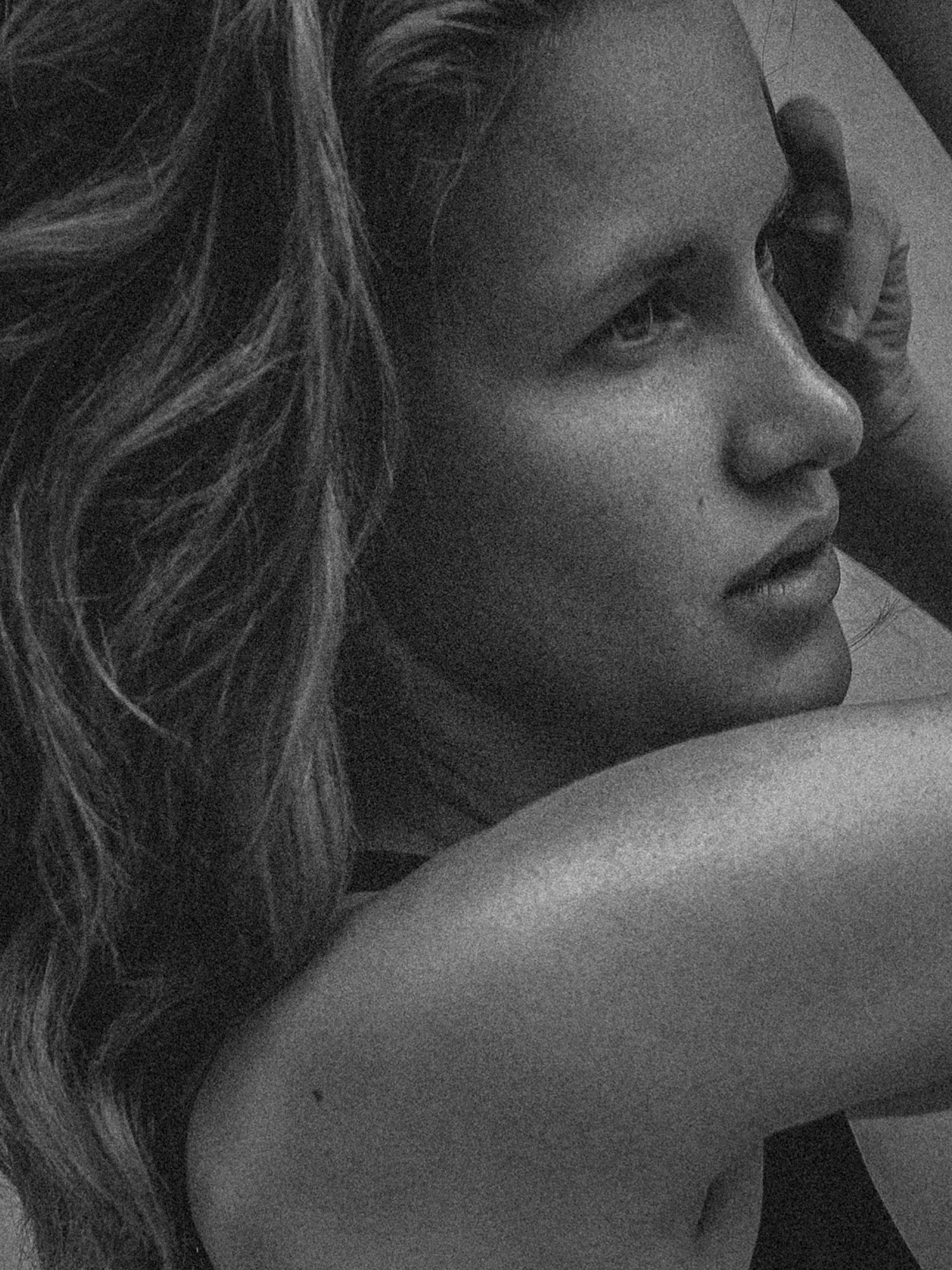 a woman with long hair