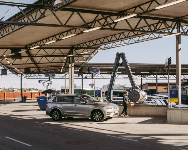 a car parked under a roof