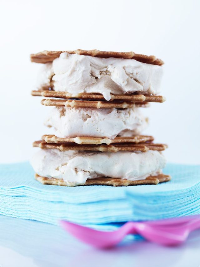 a stack of ice cream sandwiches