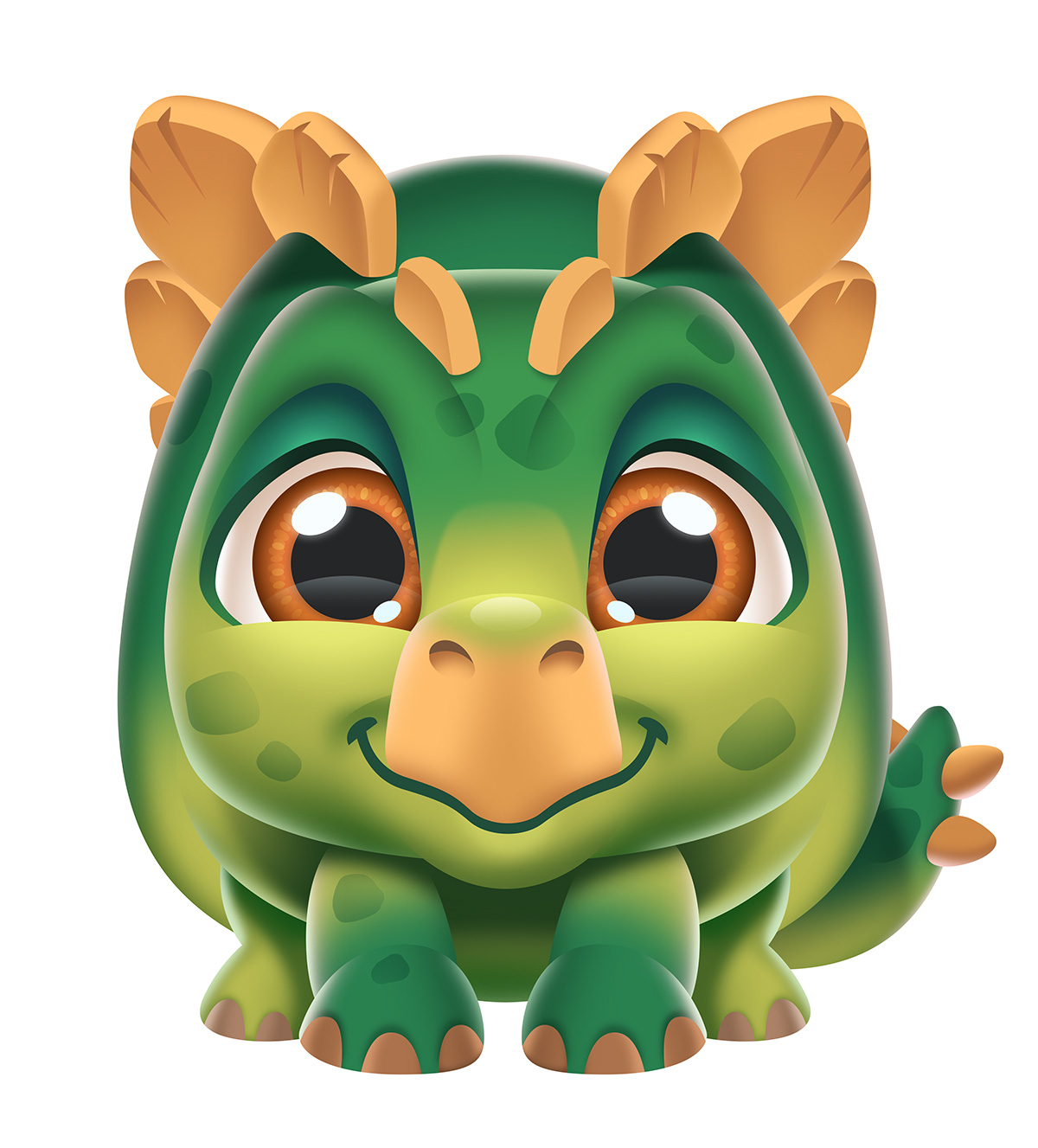 a cartoon of a green dinosaur