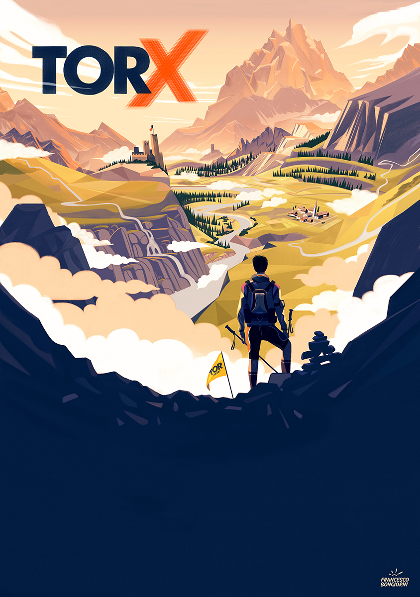 a man standing on a mountain looking at a valley