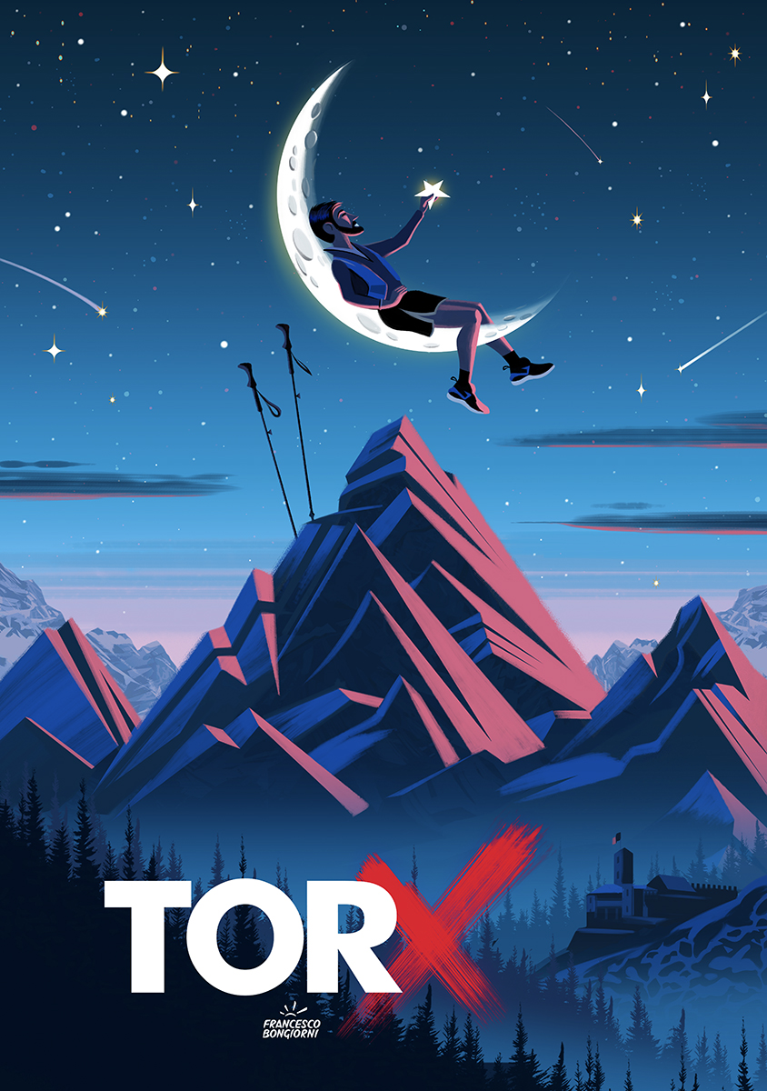 a poster of a man on the moon