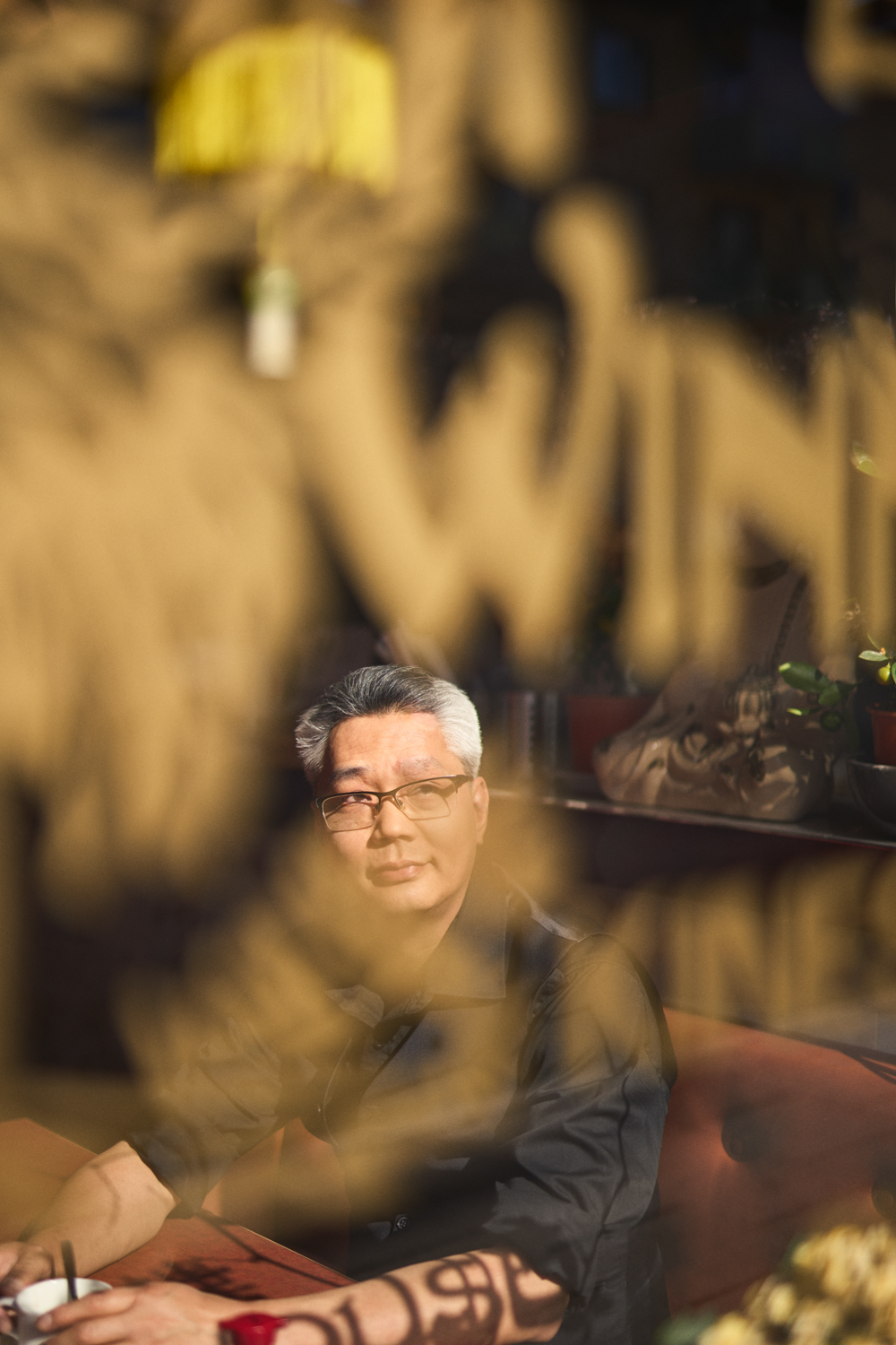 a man sitting in a chair