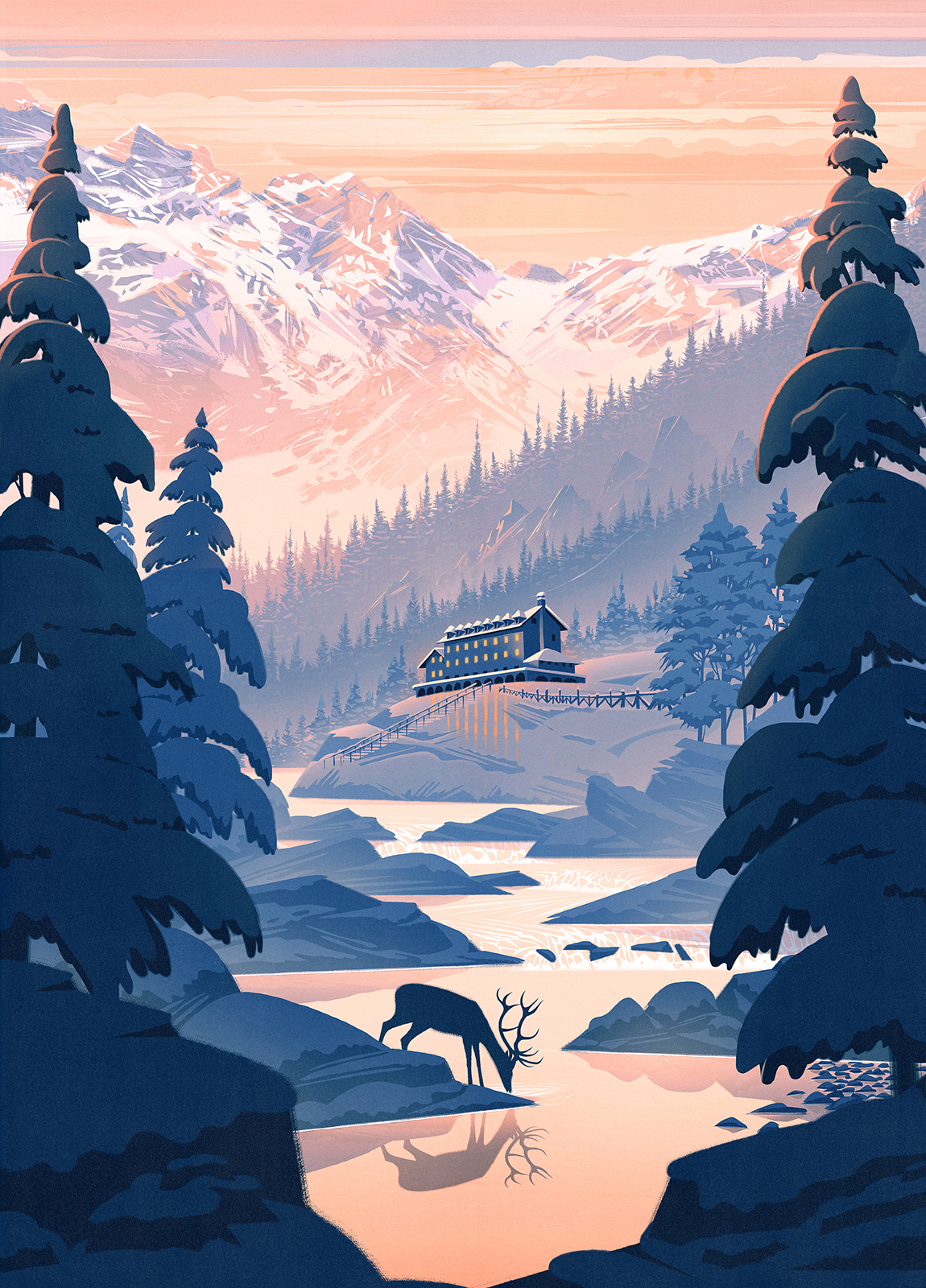 a house in the mountains