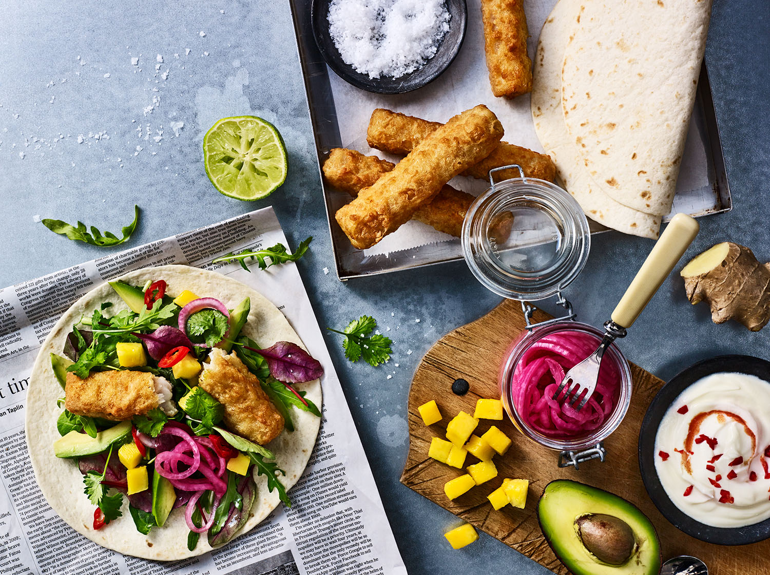 food on a table