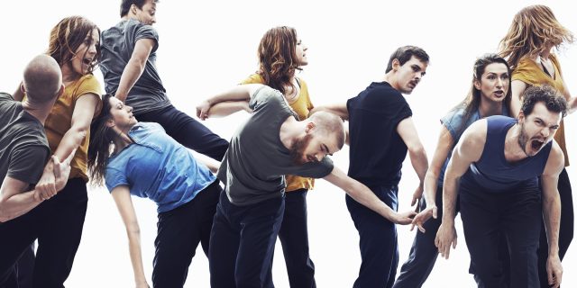 a group of people dancing