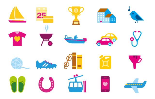 a collection of colorful icons