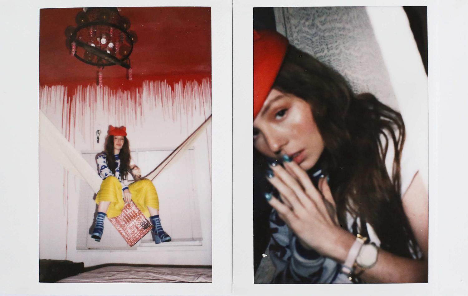 a woman sitting on a hammock