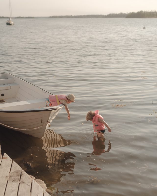 two children in a boat
