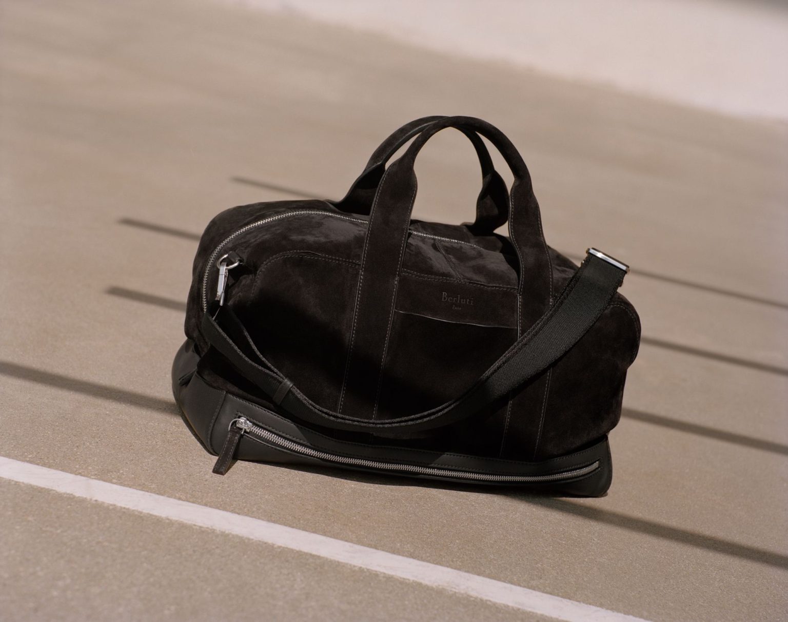 a black bag on a concrete surface