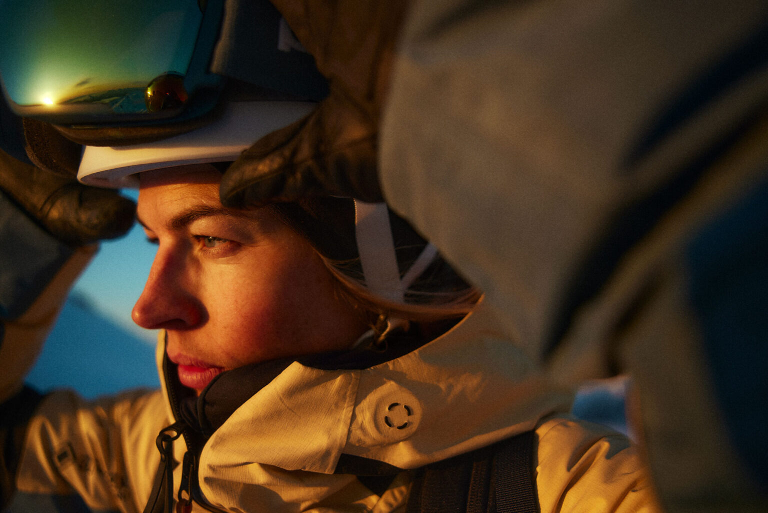 a person wearing a helmet