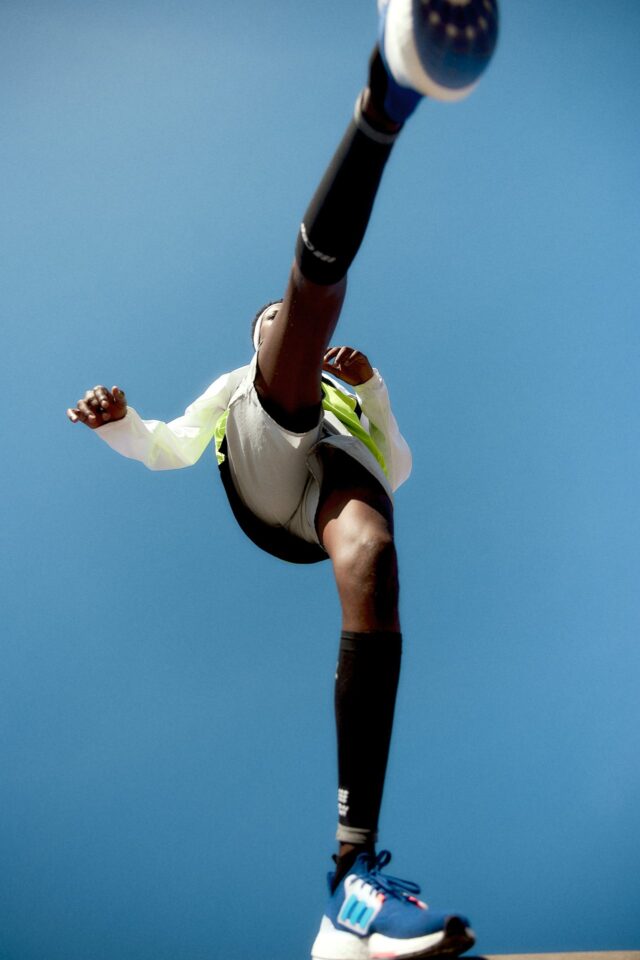 a person jumping in the air
