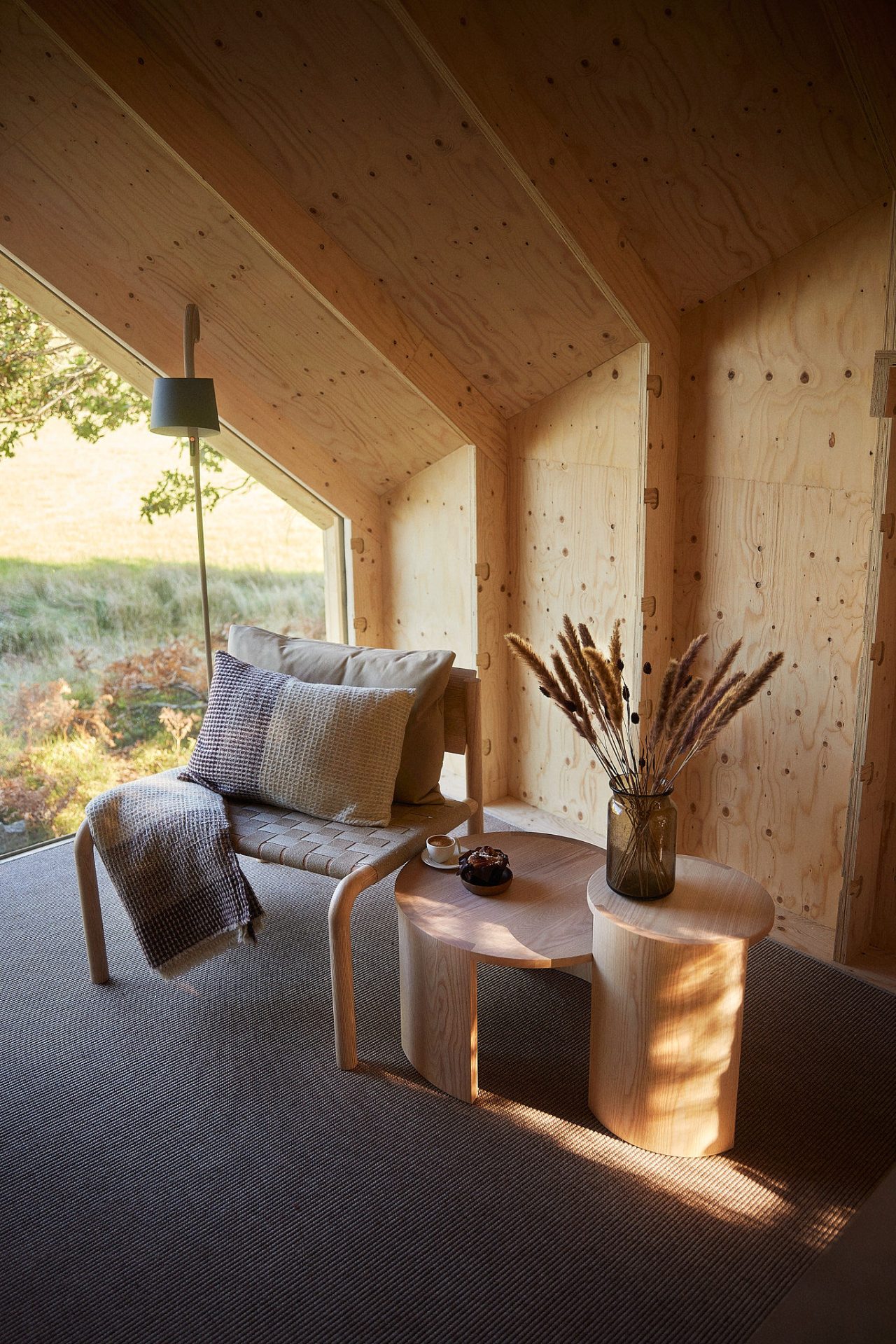 a chair and a table in a room