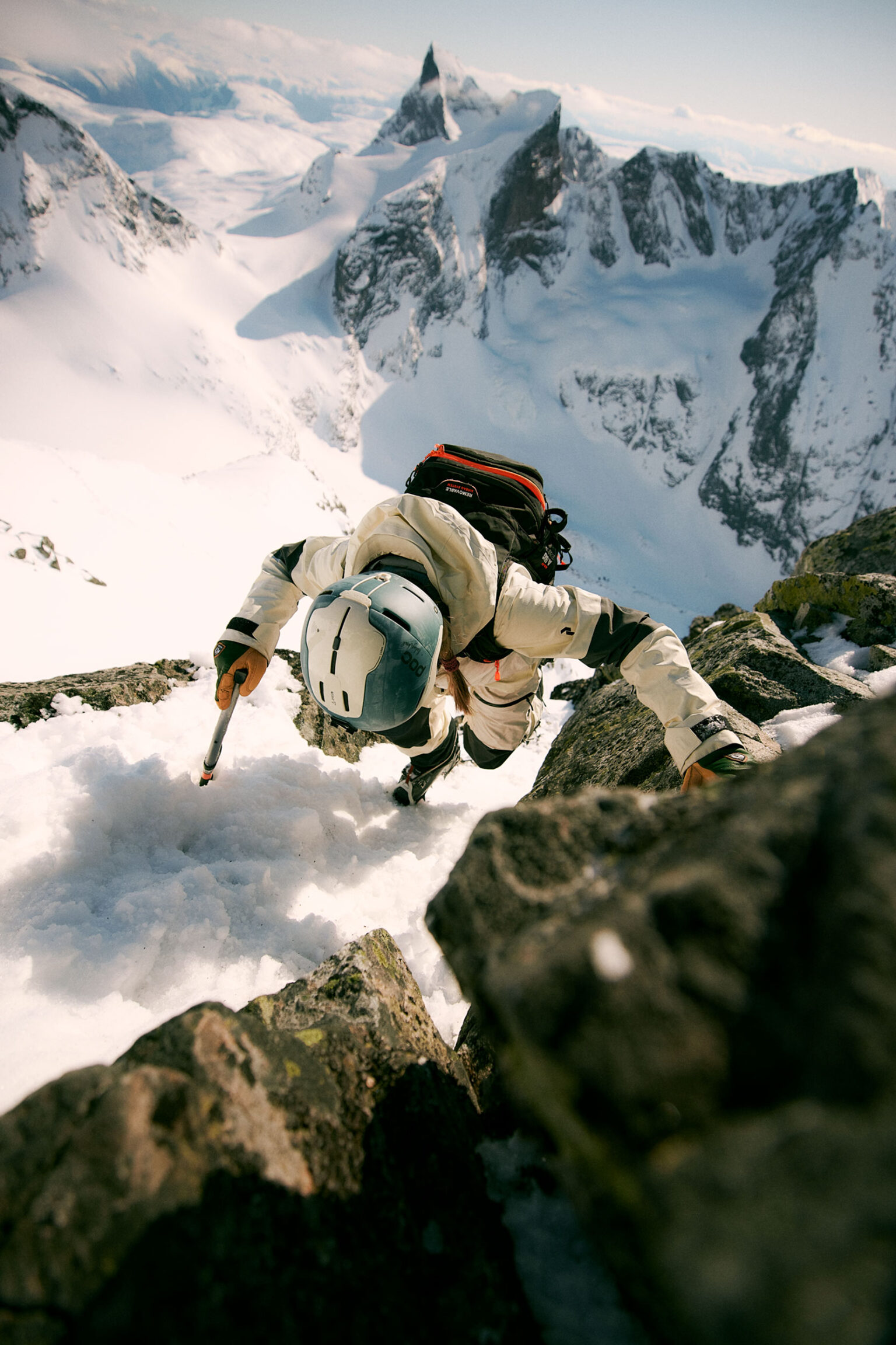 a person climbing a mountain