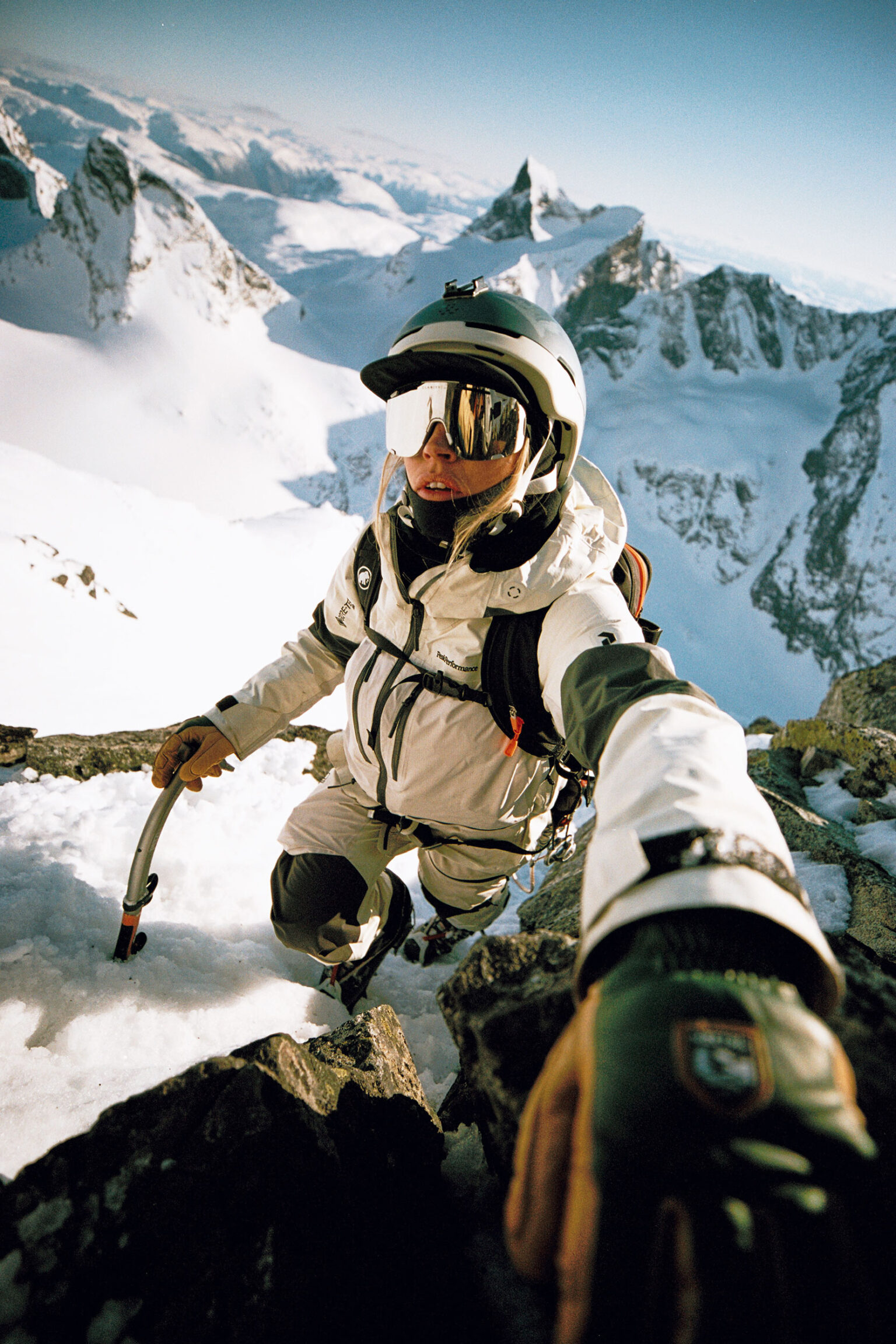 a person climbing a mountain