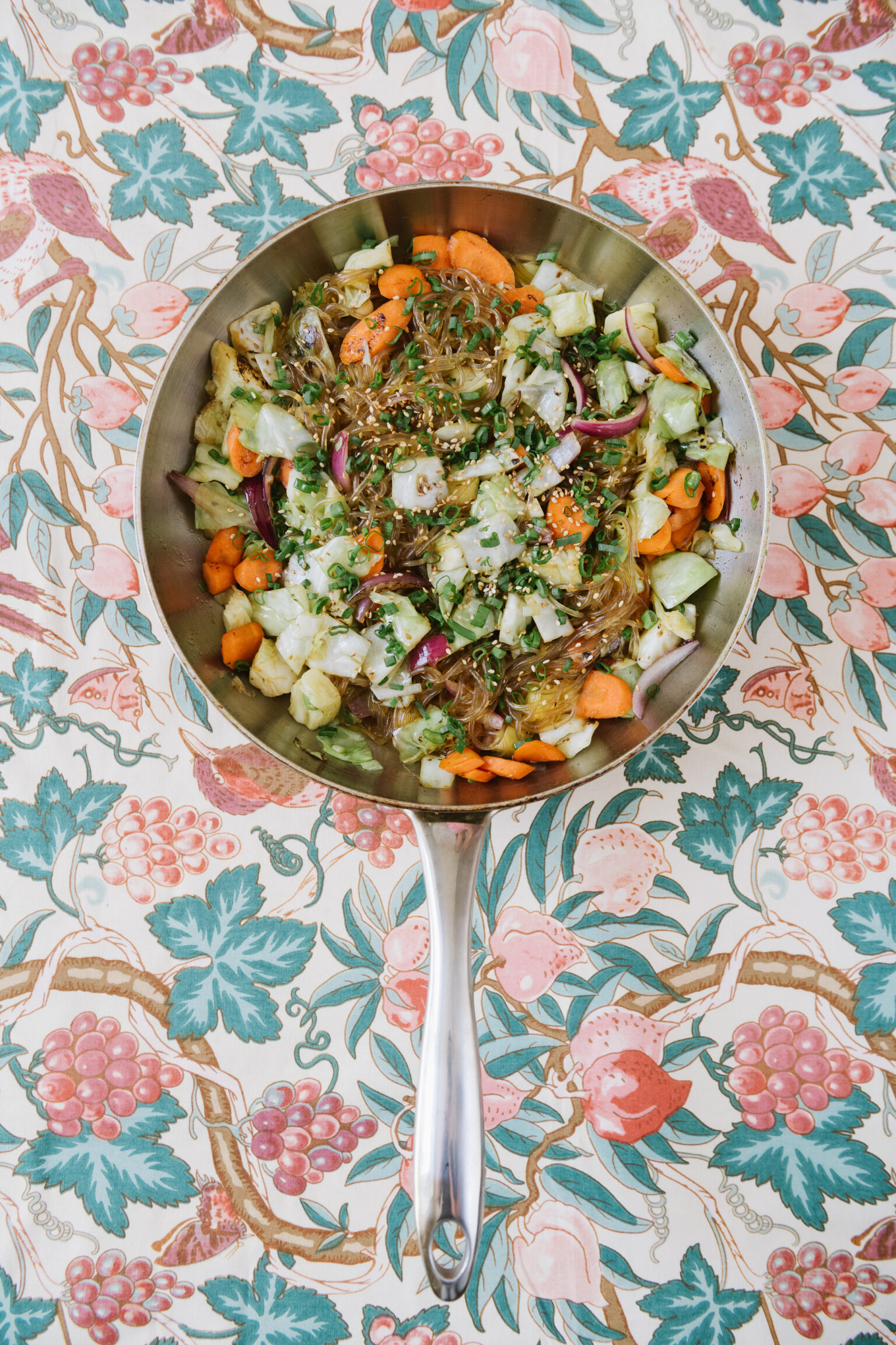 a pan of food on a table