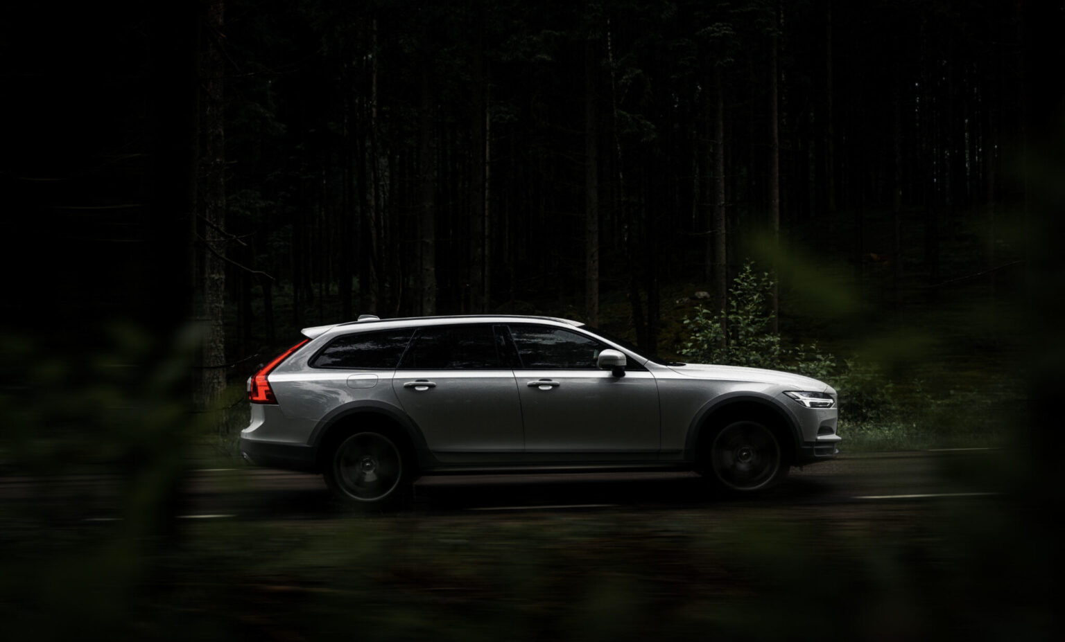 a car driving on a road