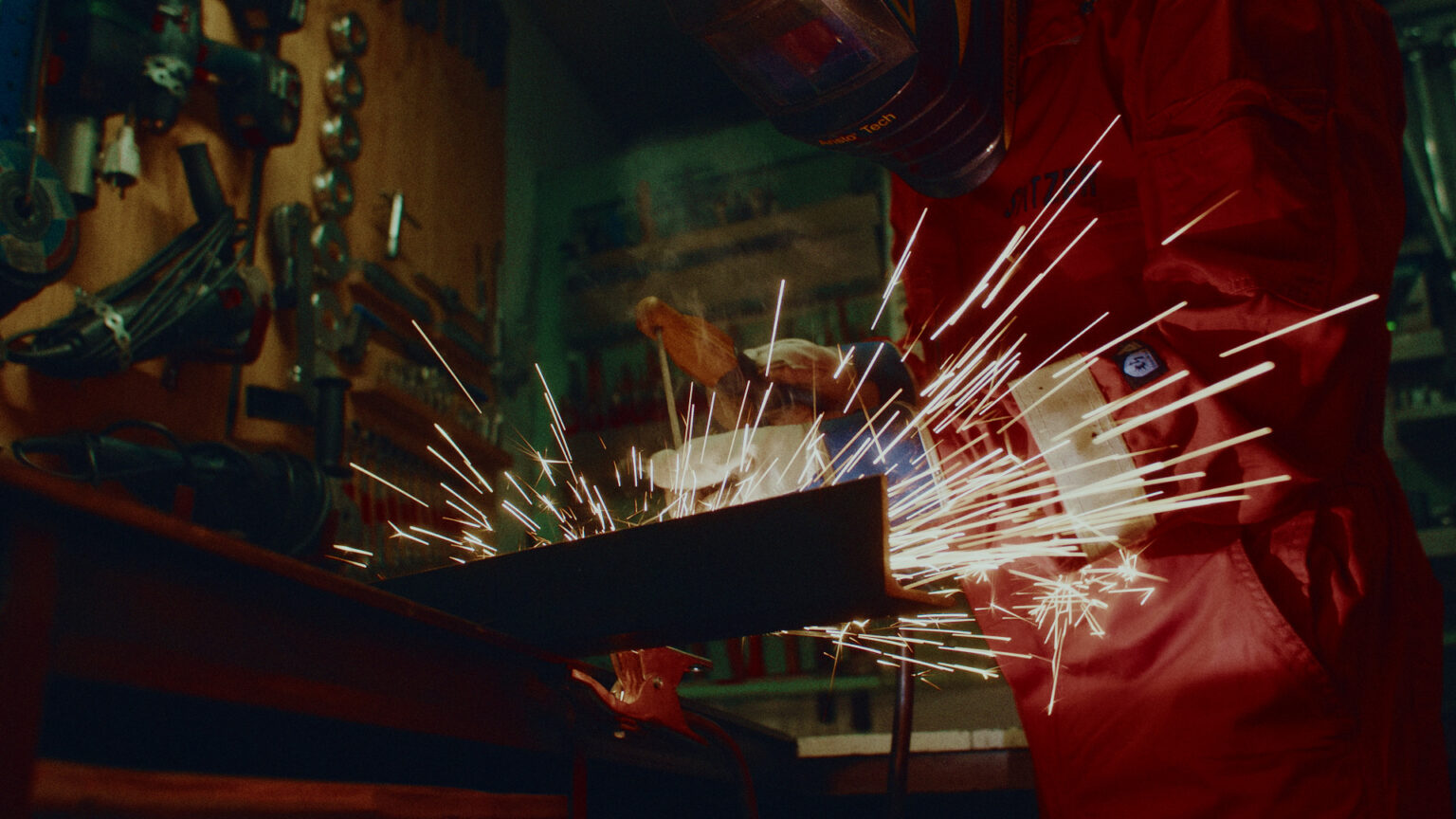 a man welding a piece of metal