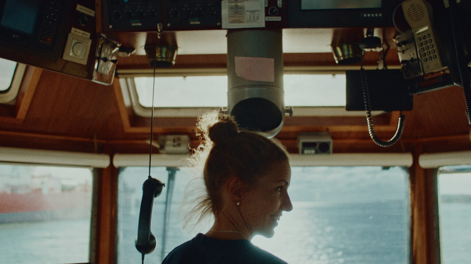 a woman looking at the camera