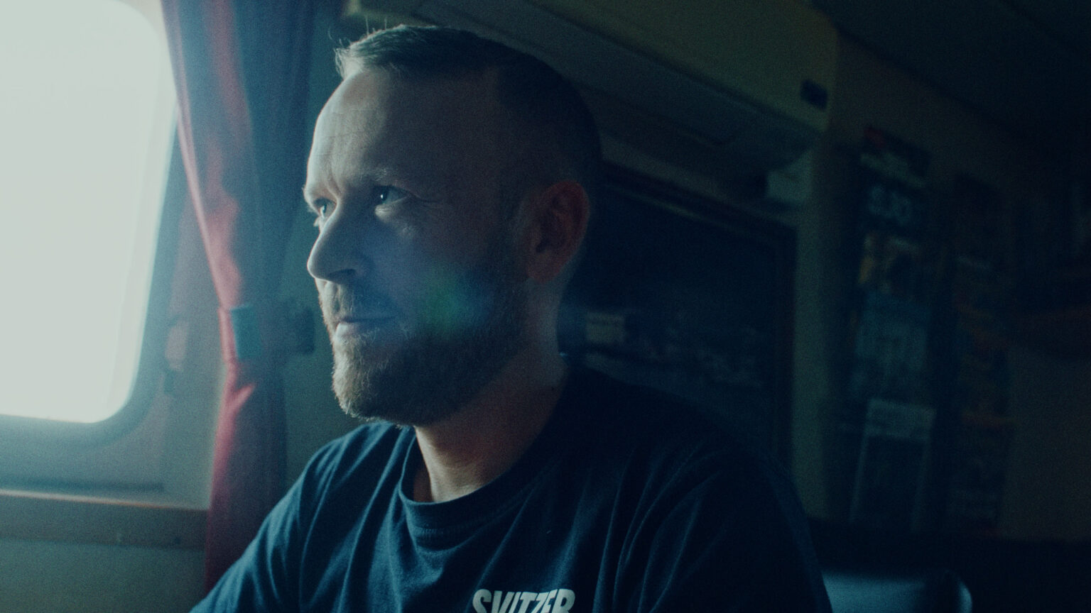 a man looking away from the camera