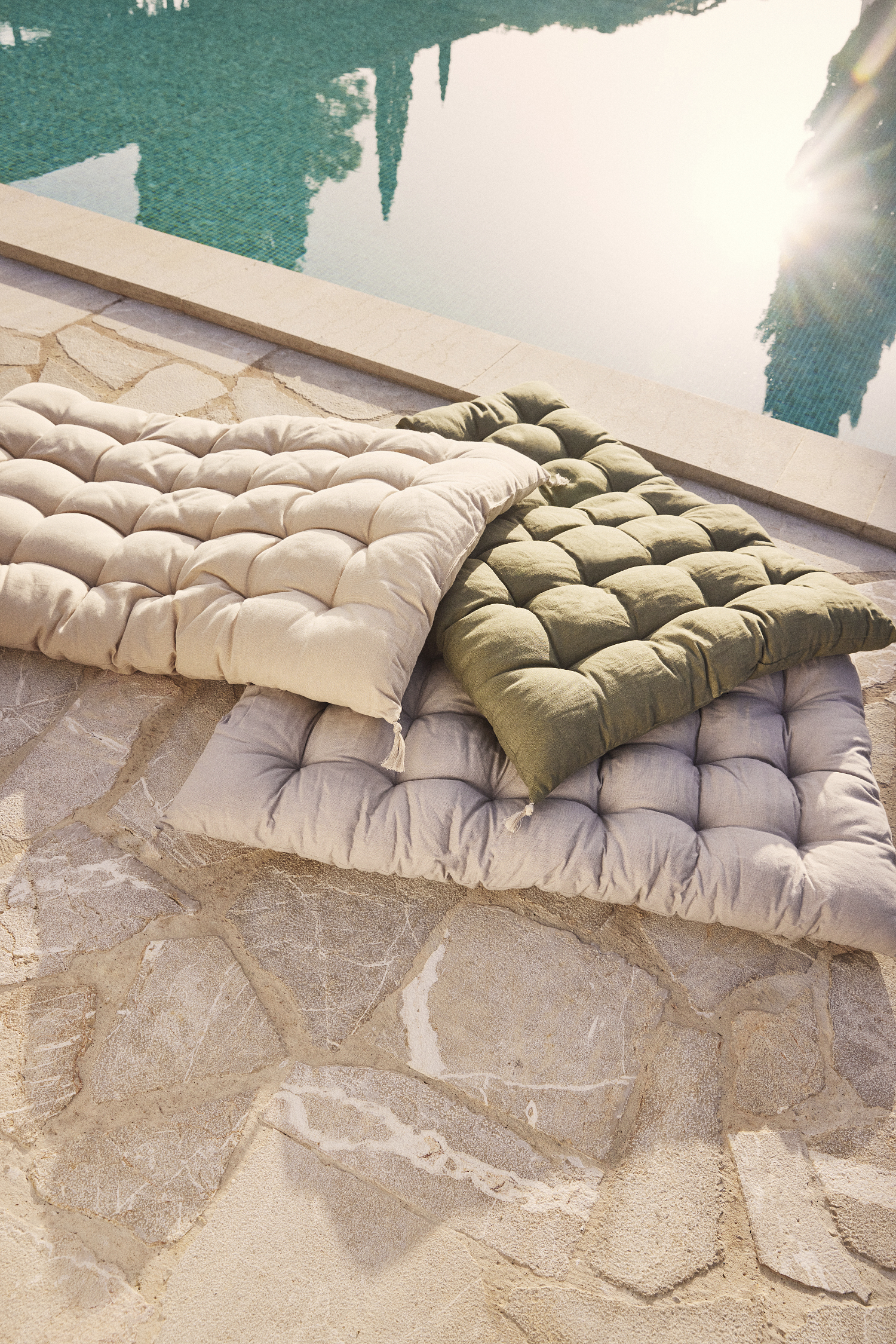 pillows on the ground