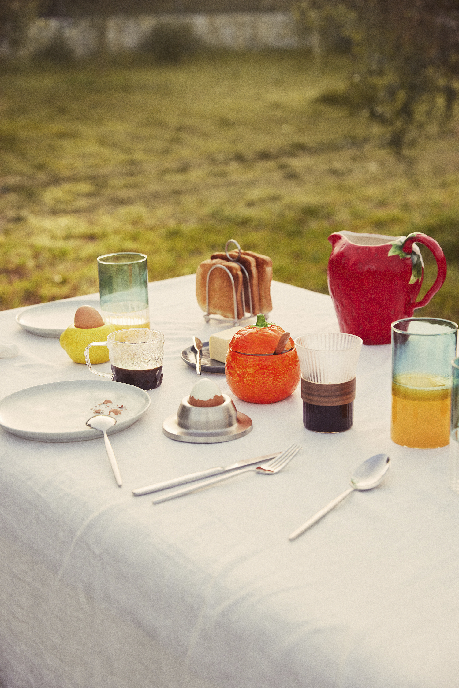 a table with food on it