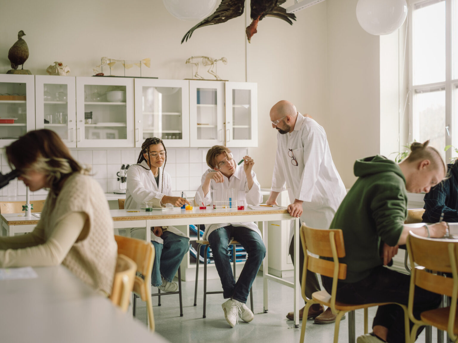 a group of people in a lab