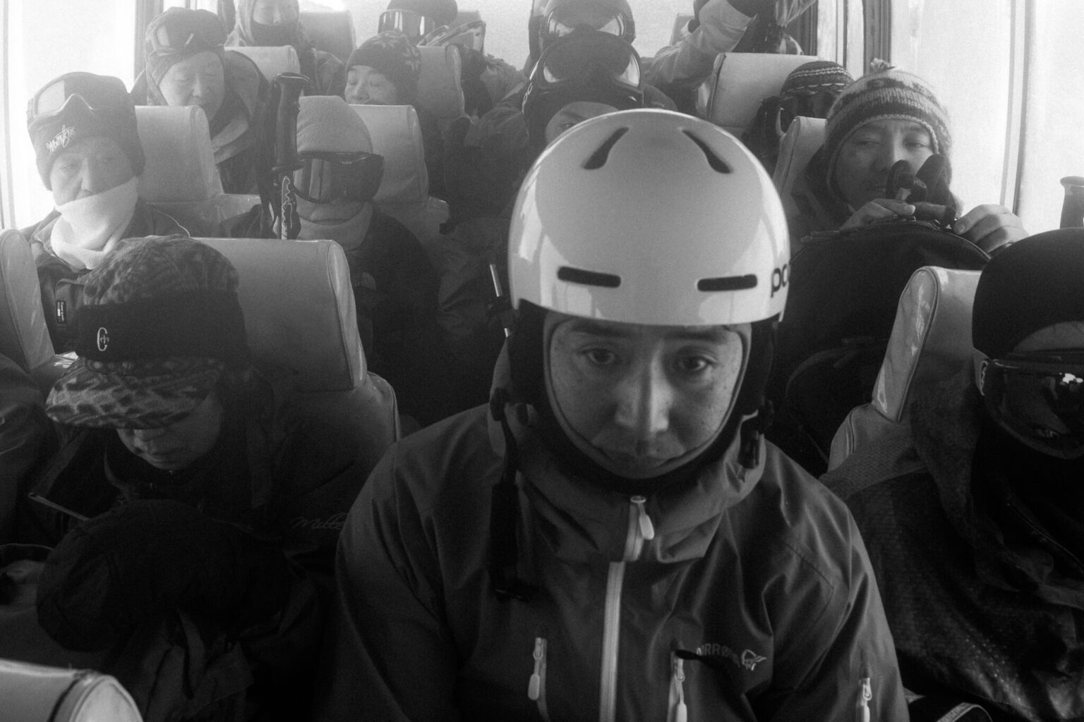 a group of people wearing helmets