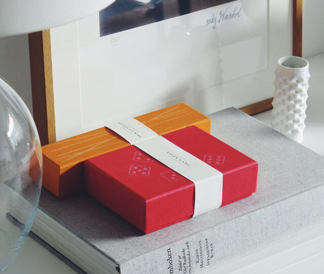 a red box on a book