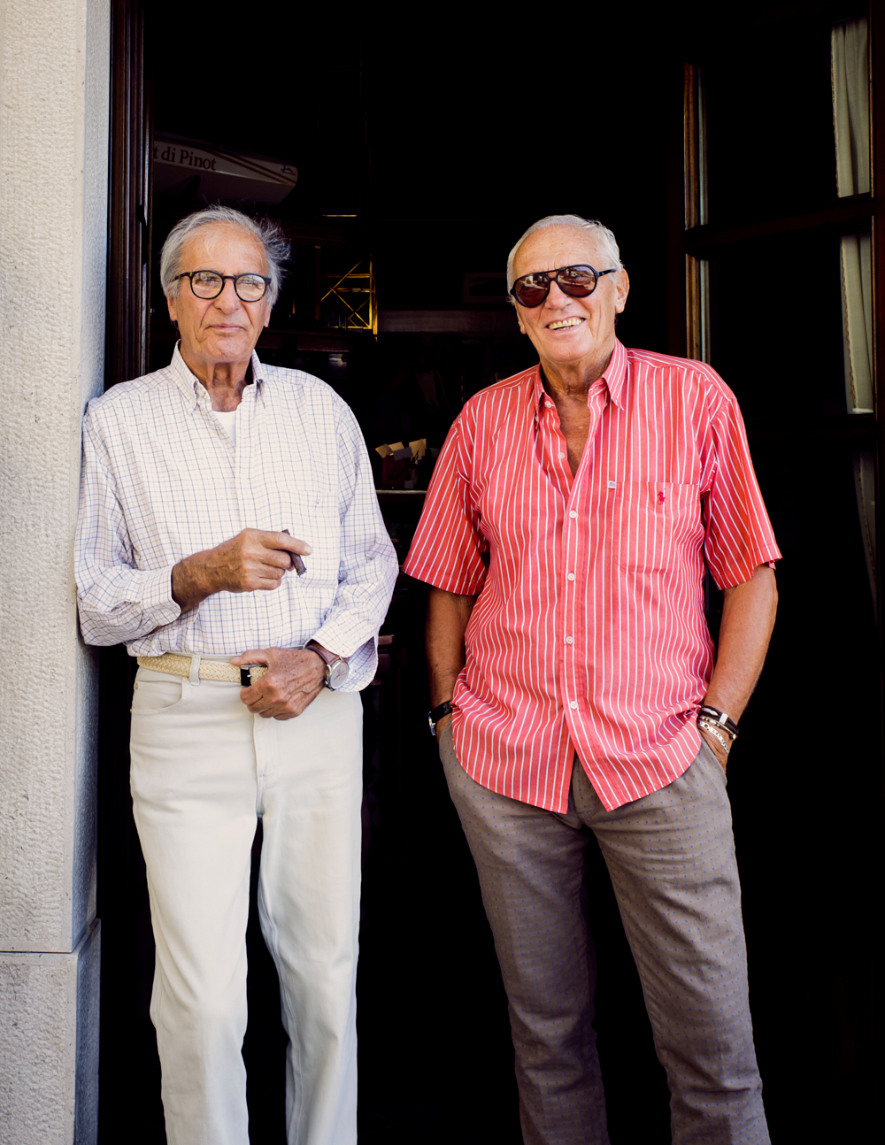two men standing next to each other
