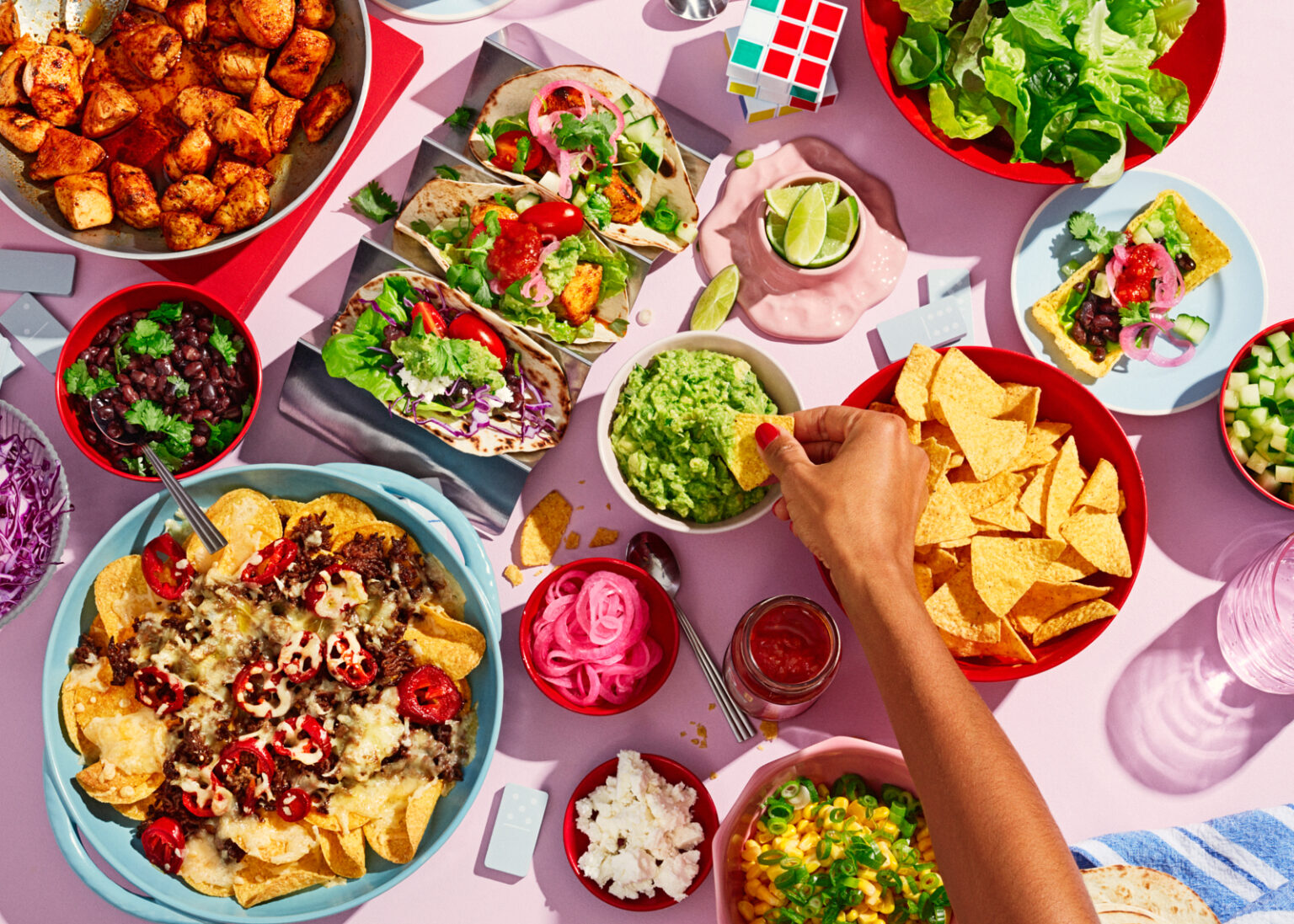 a table full of food