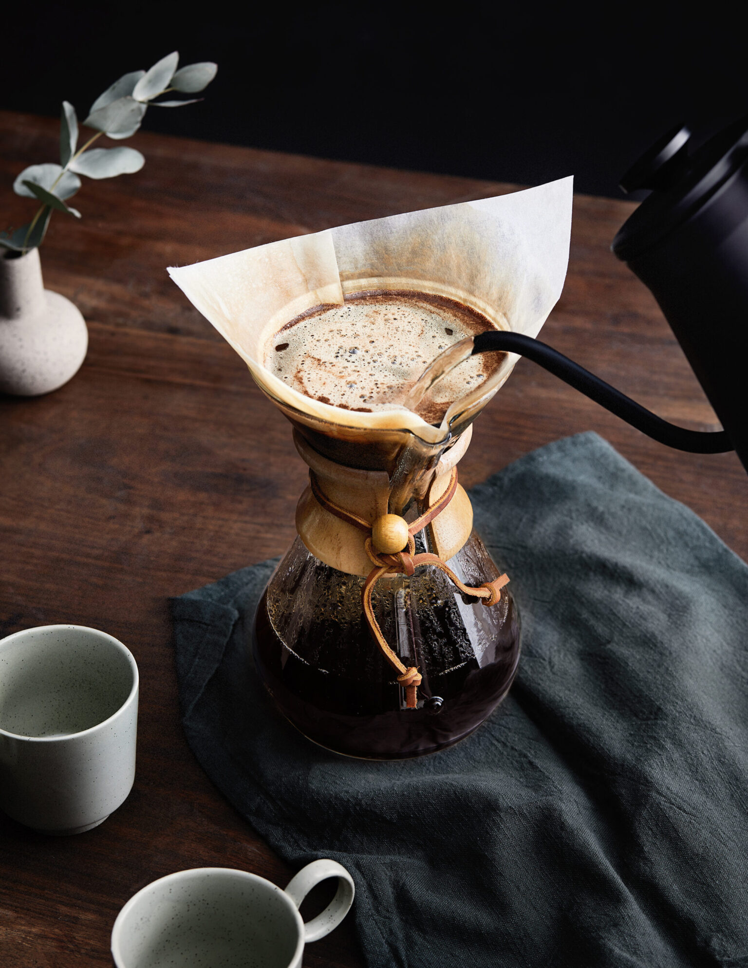 a coffee maker with a filter