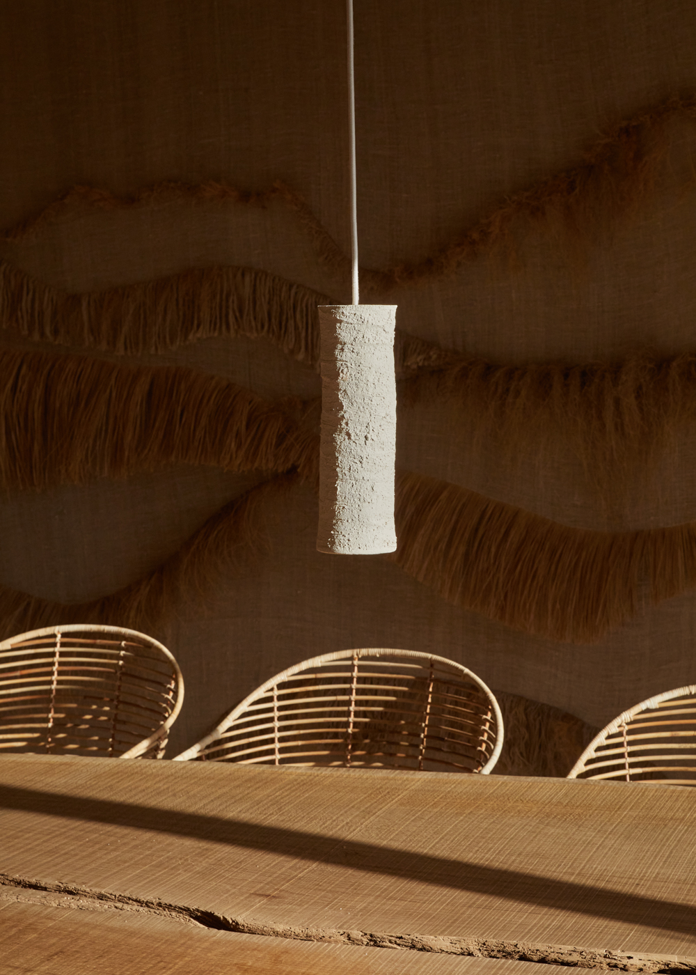 a light from a ceiling