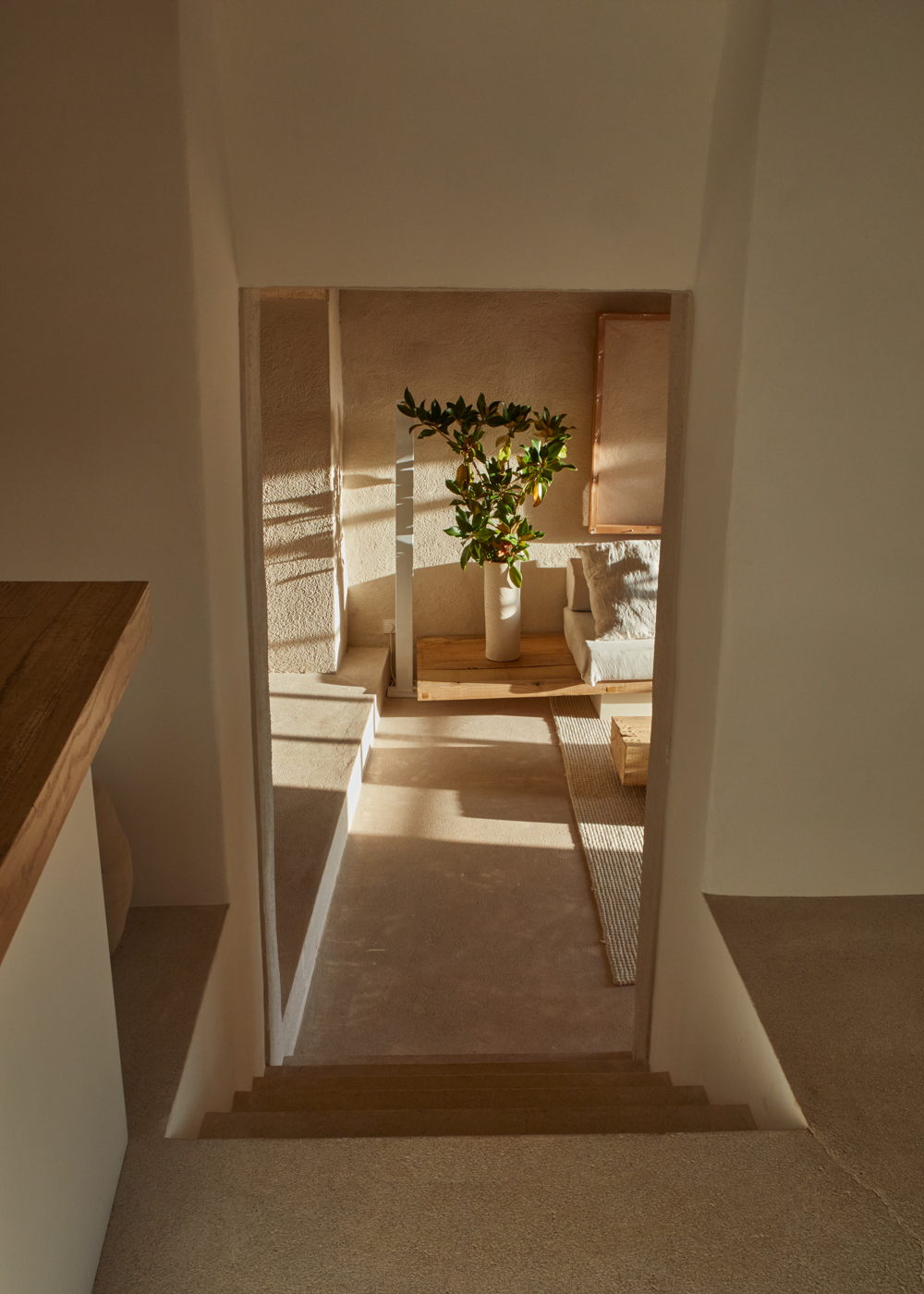 a staircase leading to a house