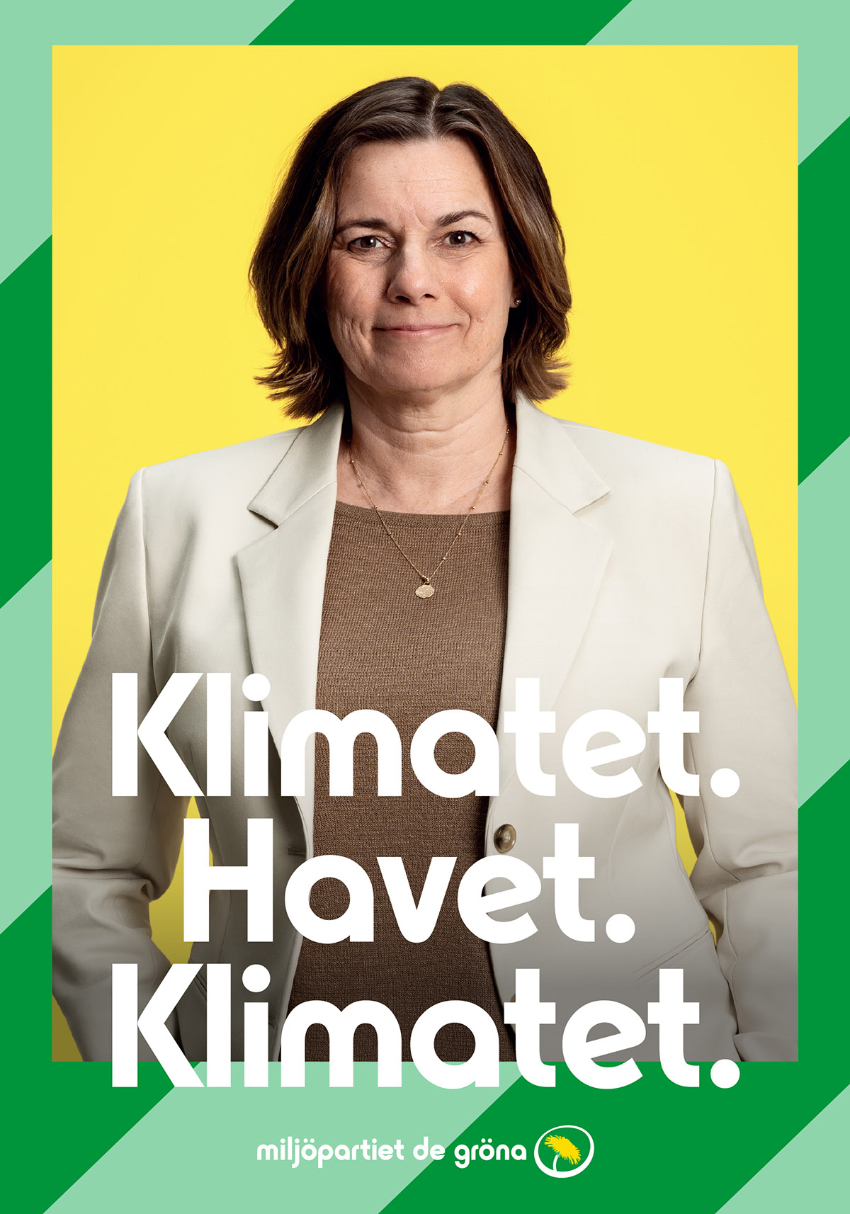 Valaffischer med Isabella Lövin för Miljöpartiet inför EU-valet 2024.