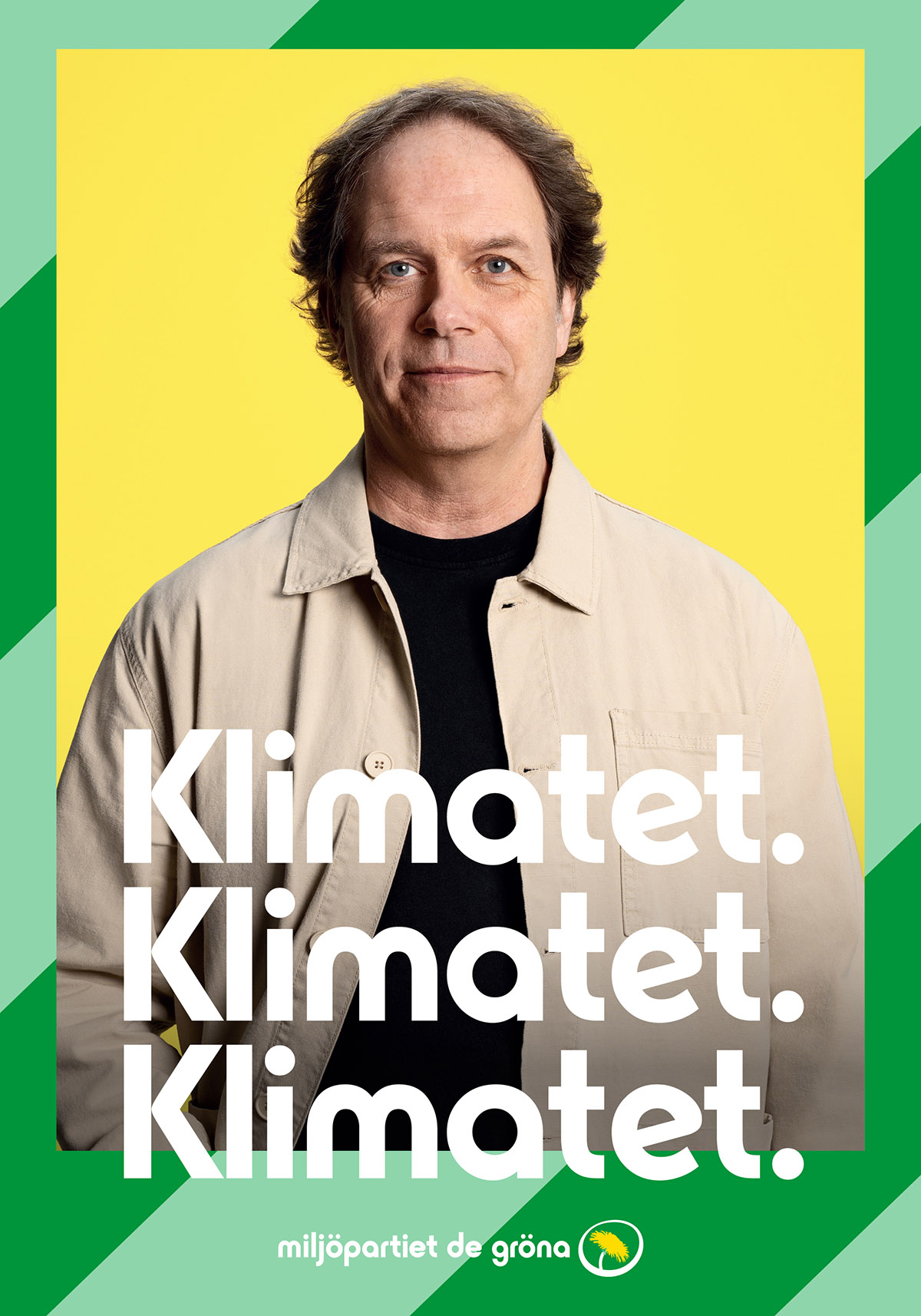 Valaffischer med Pär Holmgren för Miljöpartiet inför EU-valet 2024.