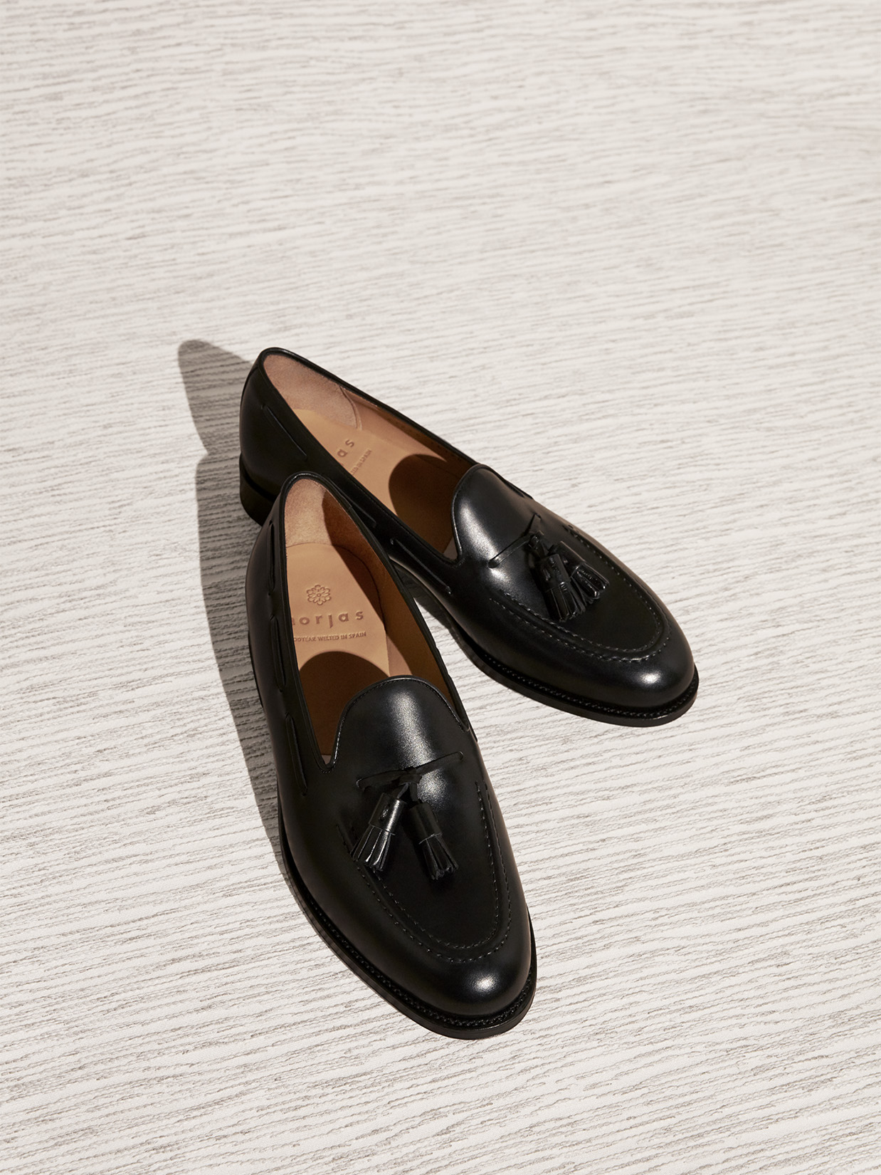 a pair of black shoes