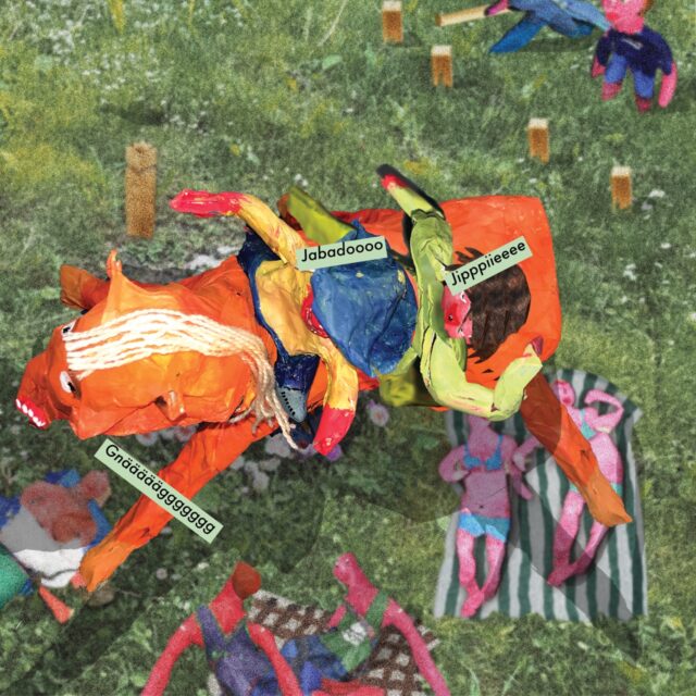 a horse on a grass field