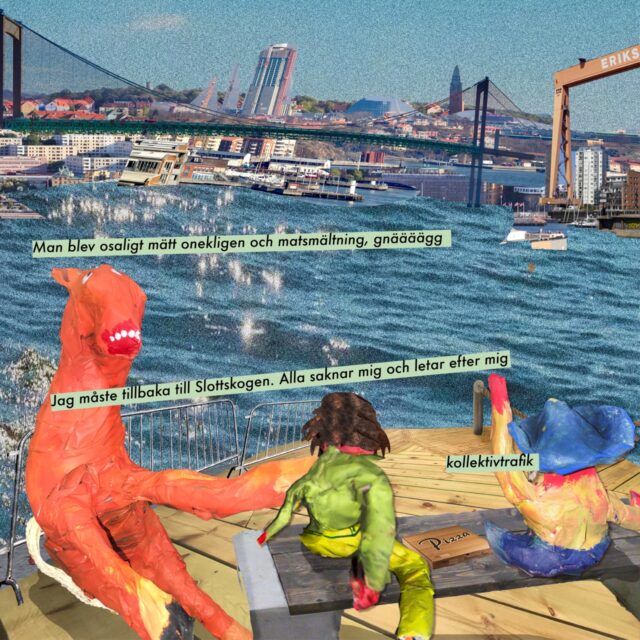 a group of people sitting on a deck near water