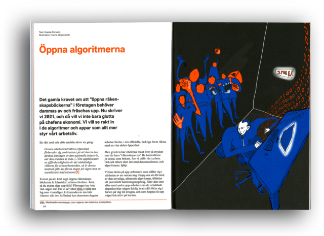 an open book with text and a drawing of a man playing a guitar