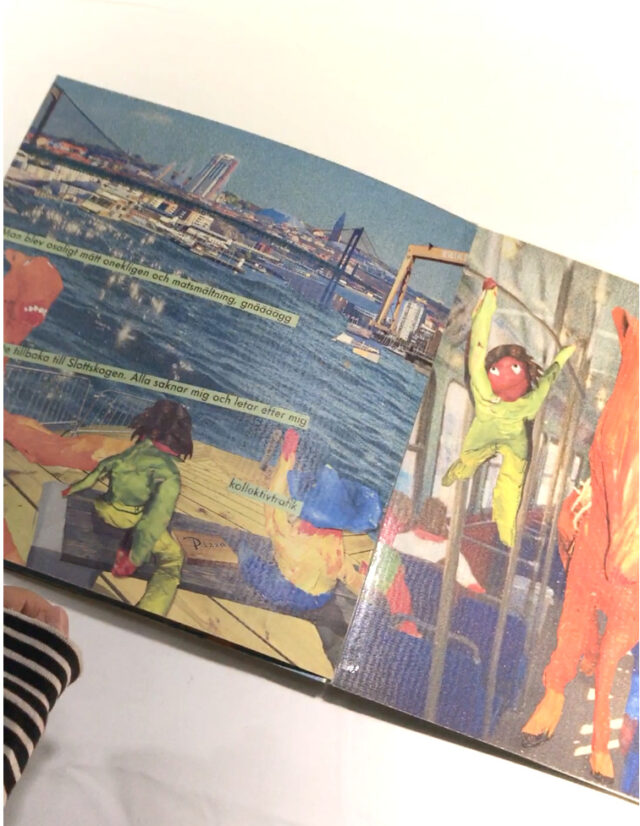 a book with a picture of people climbing on a ladder