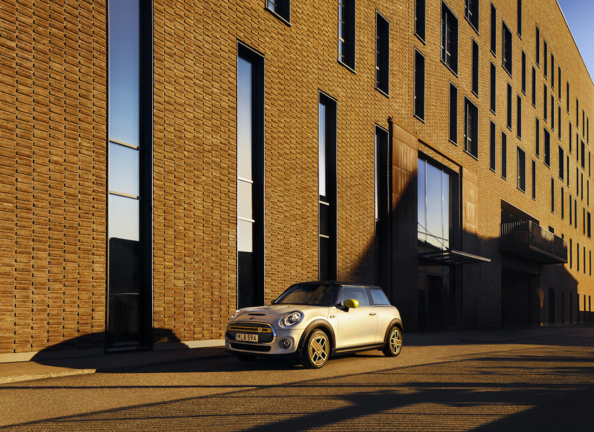 a car parked in front of a building