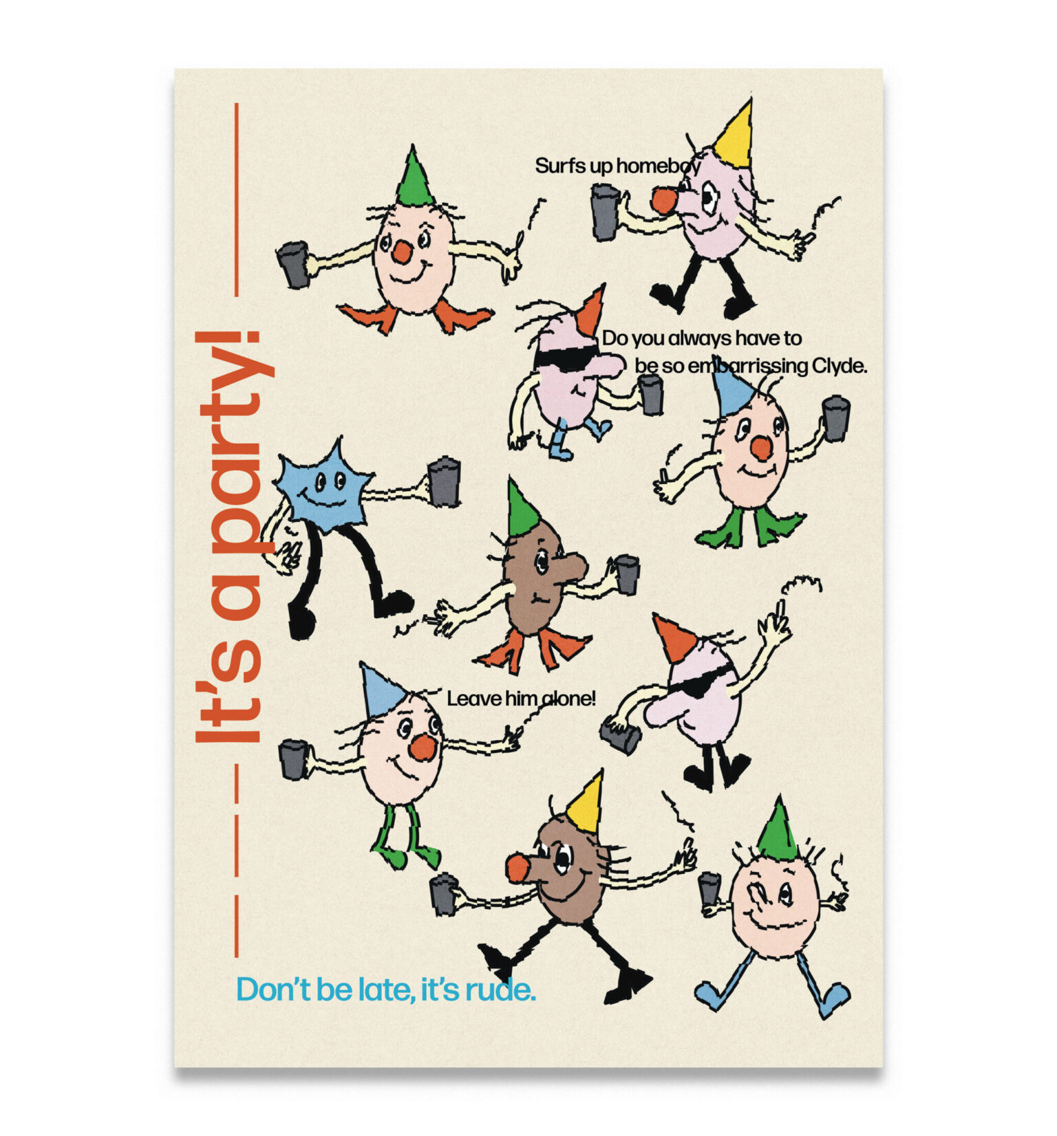 a poster with cartoon characters