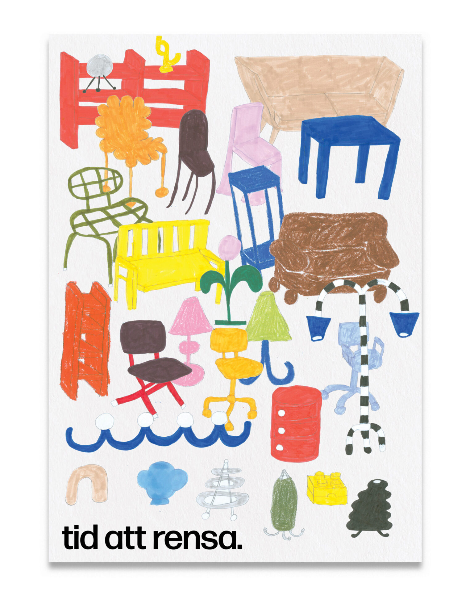 a poster of a group of furniture