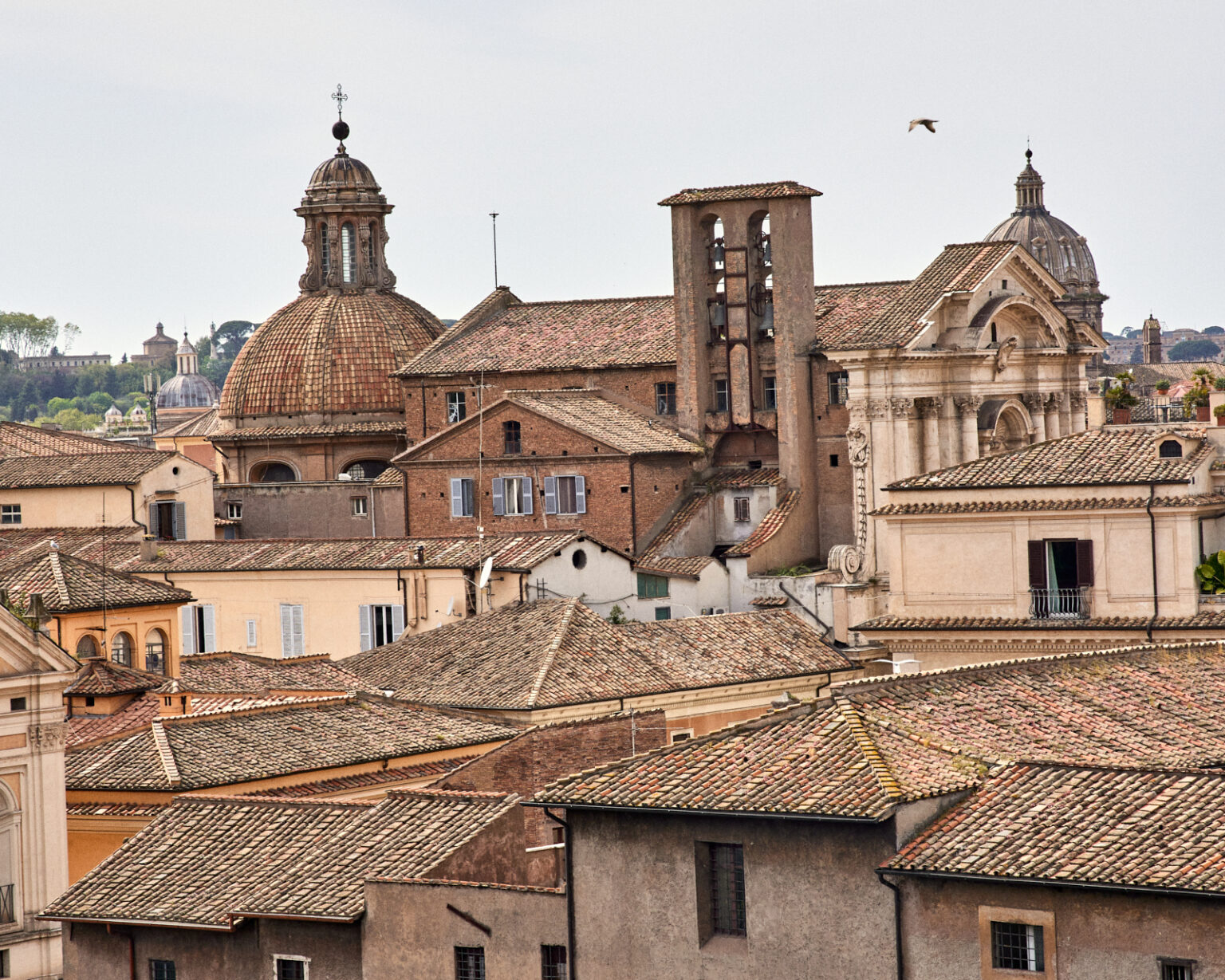 a group of buildings with a tower