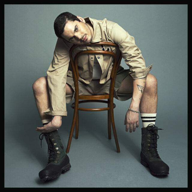 a man sitting on a chair